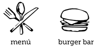 Indicado para: menú, burger bar